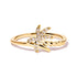 10K Yellow Gold 1/10 Cttw Diamond Palm Tree Statement Ring (H-I Color, I1-I2 Clarity) - Ring Size 7 by Bids.com