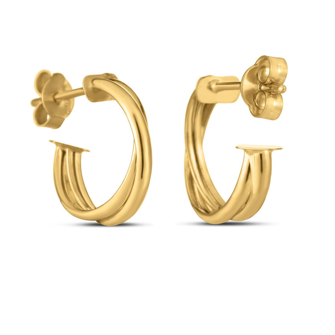 14k Yellow Gold Crossover Hoops by Bids.com