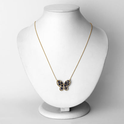 2.16 Carat Genuine Blue Sapphire and White Zircon .925 Sterling Silver Necklace by Bids.com