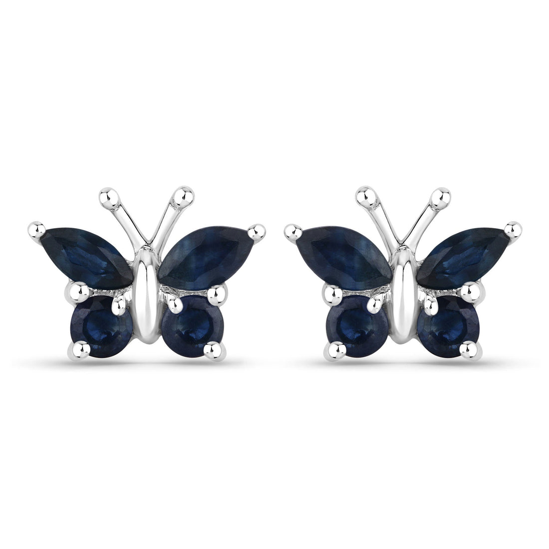 0.61 Carat Genuine Blue Sapphire .925 Sterling Silver Earrings  DestGlow