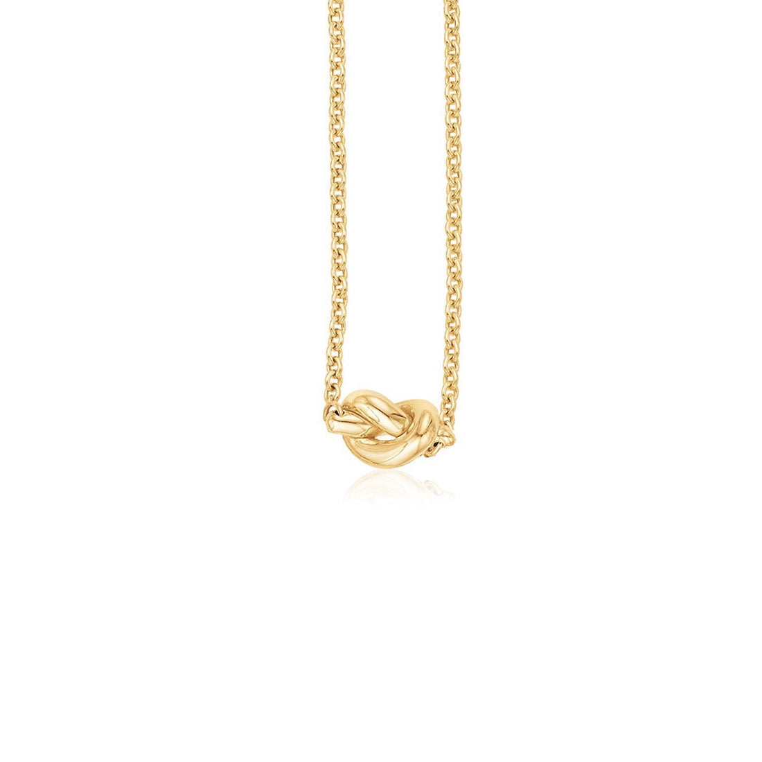 14k Yellow Gold Chain Necklace with Polished Knot by Bids.com