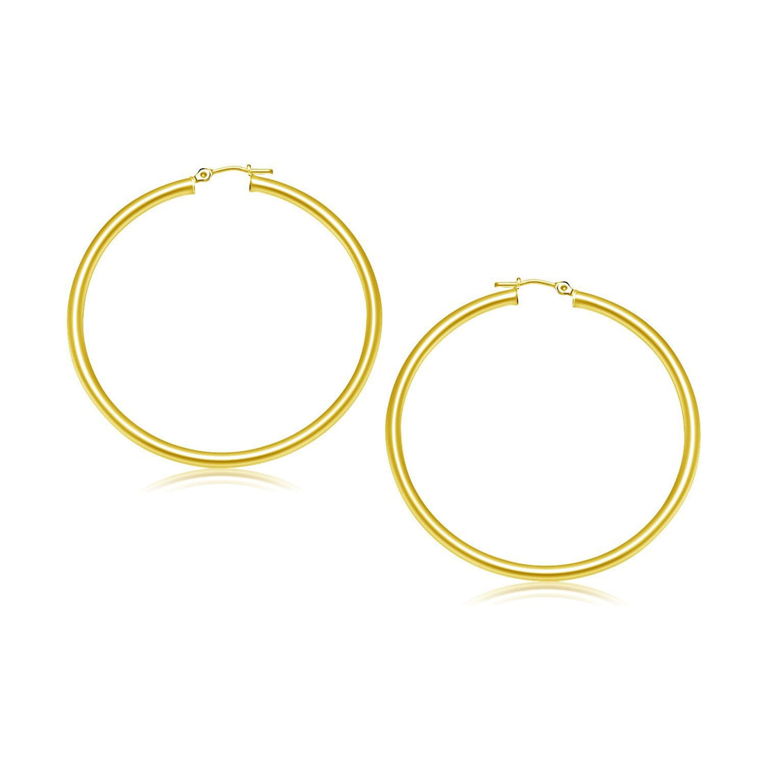 10k Yellow Gold Polished Hoop Earrings (30 mm) by Bids.com