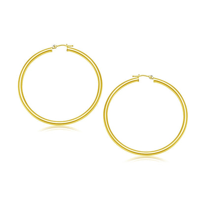 10k Yellow Gold Polished Hoop Earrings (30 mm) by Bids.com