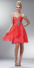 CLEARANCE - Cinderella Divine 788 Flared Strapless Embellished Short Dress (Size 8) by DiscountDressShop