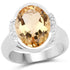 5.05 Carat Genuine Citrine and White Diamond .925 Sterling Silver Ring by Bids.com