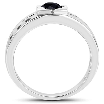 0.56 Carat Genuine Black Diamond .925 Sterling Silver Ring by Bids.com