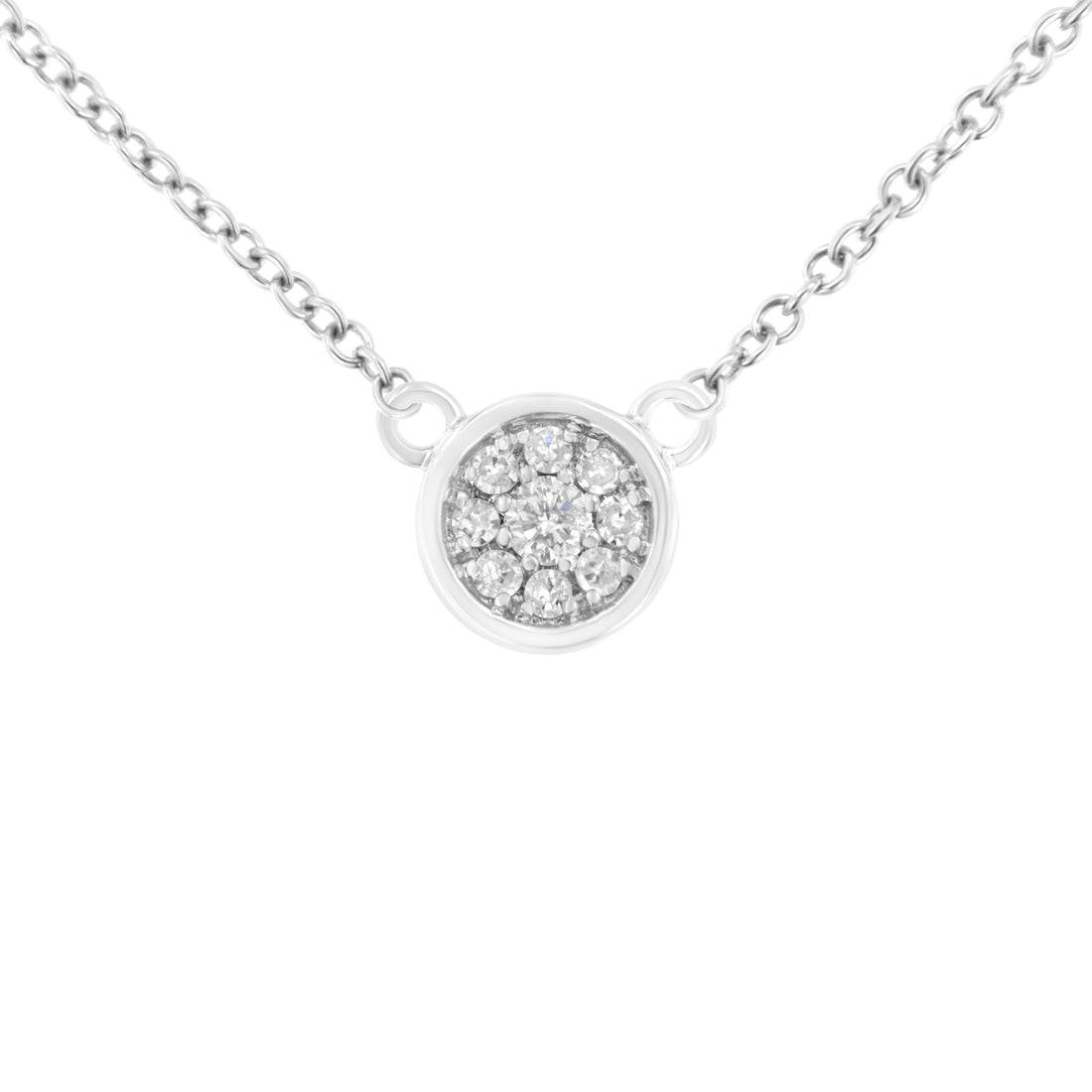10K White Gold 1/4 Cttw Diamond Flower Pendant Necklace (I-J Color, I2-I3 Clarity) - Adjustable 16-18" chain by Bids.com