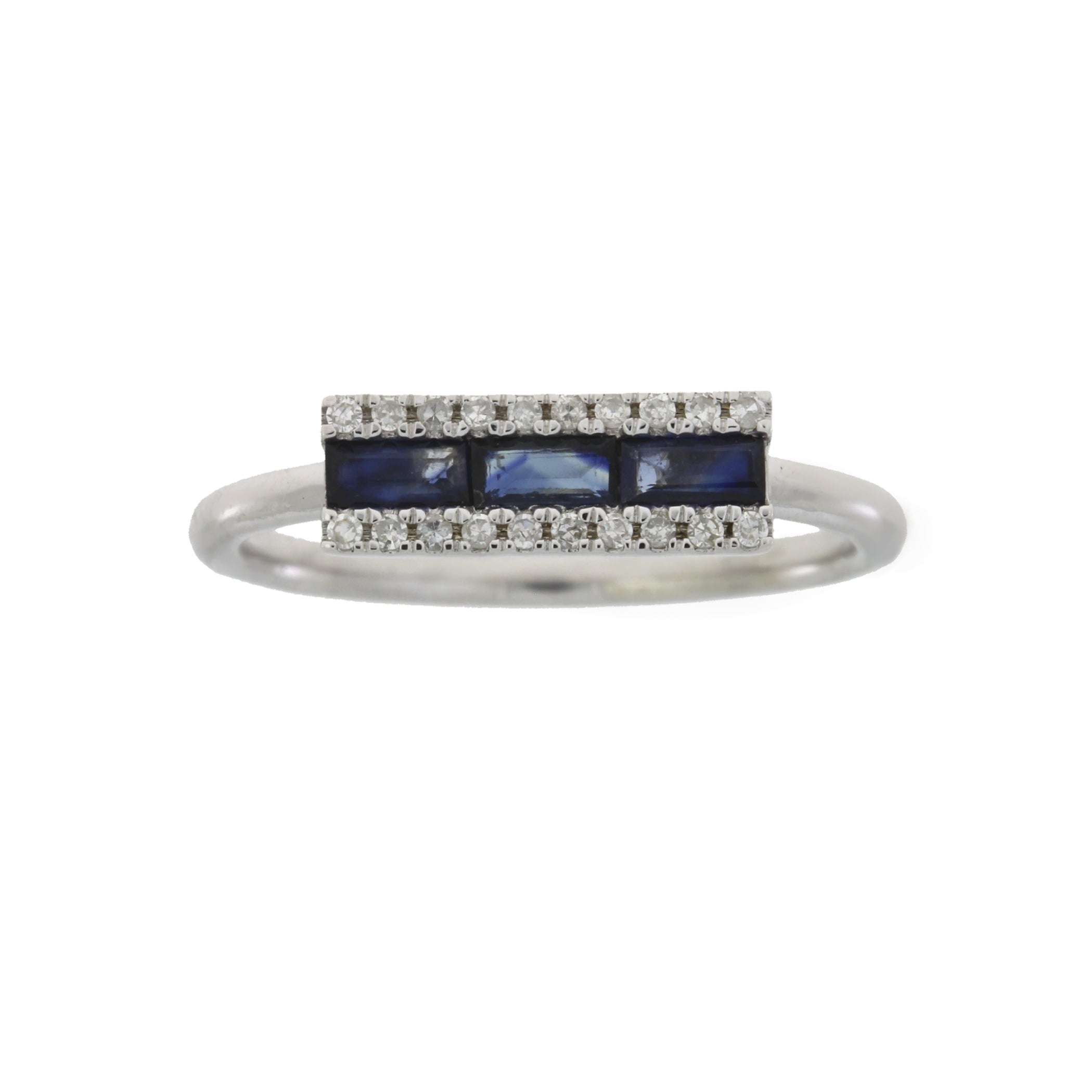Genuine .63ct Diamond Sapphire Ring 14KT White Gold by Bids.com
