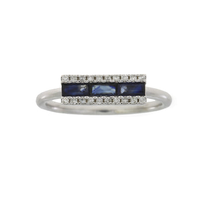 Genuine .63ct Diamond Sapphire Ring 14KT White Gold by Bids.com