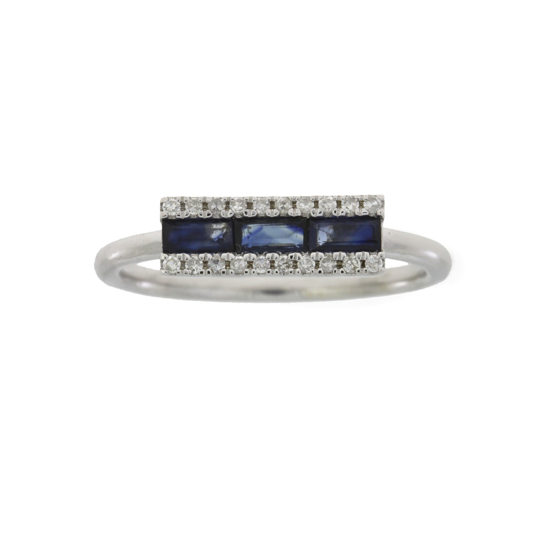 Genuine .63ct Diamond Sapphire Ring 14KT White Gold by Bids.com