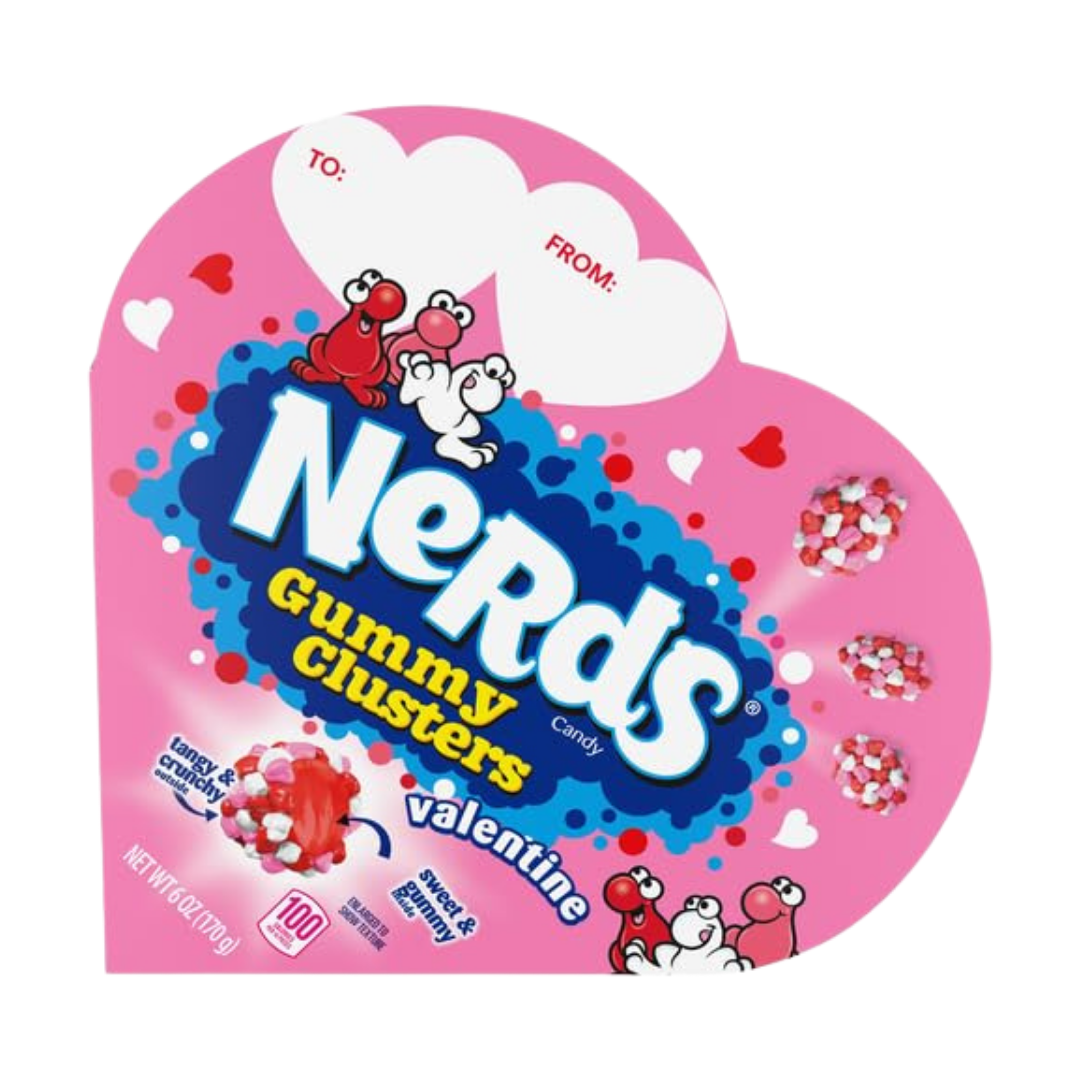 Nerds Valentine Gummy Clusters Strawberry &amp; Grape Heart Gift Box (6oz) by Farmacias Savia