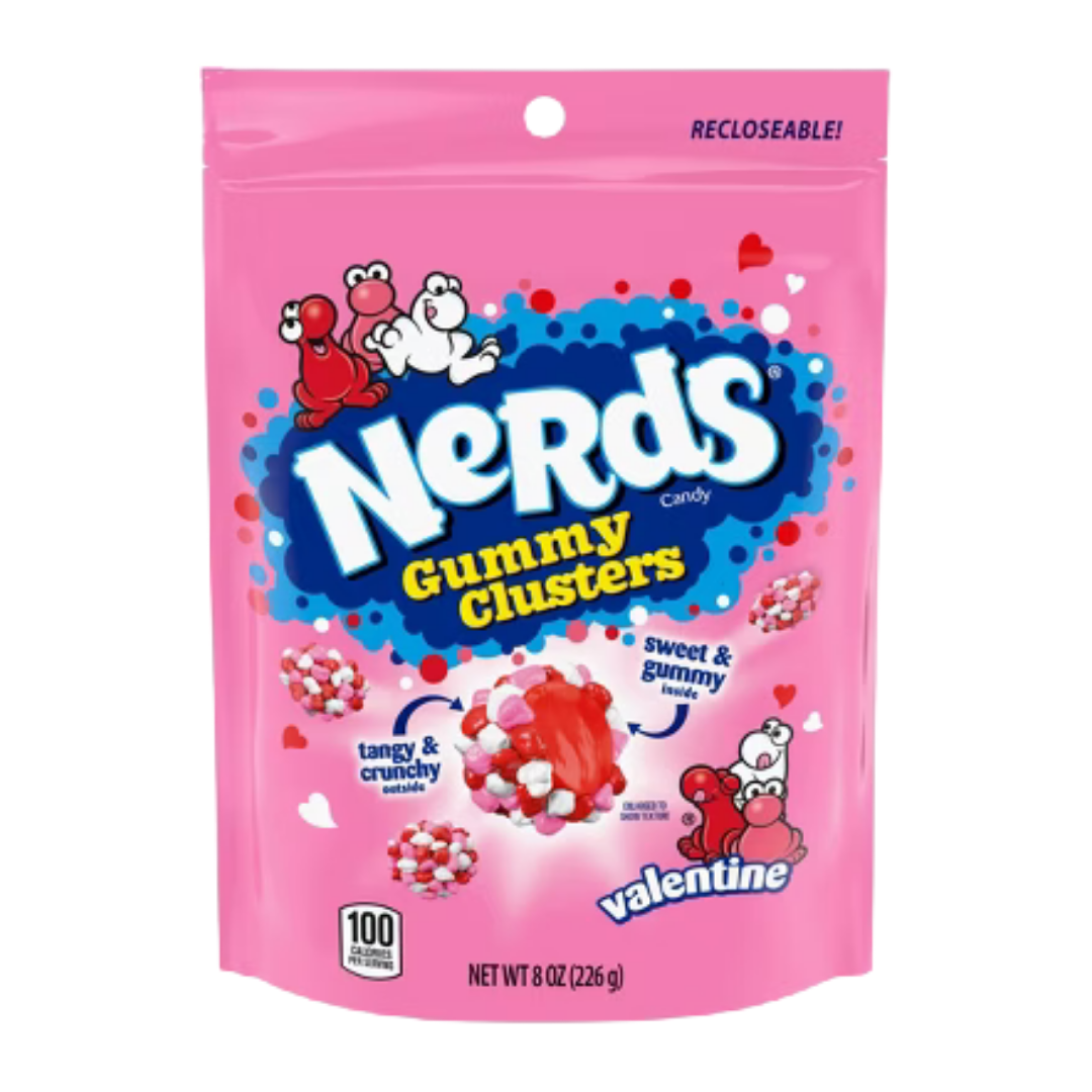 Nerds Valentine Gummy Clusters Tangy &amp; Crunchy Stand-Up Bag (8oz) by Farmacias Savia