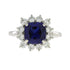 Created Sapphire Moissanite Ring Sterling Silver by Bids.com