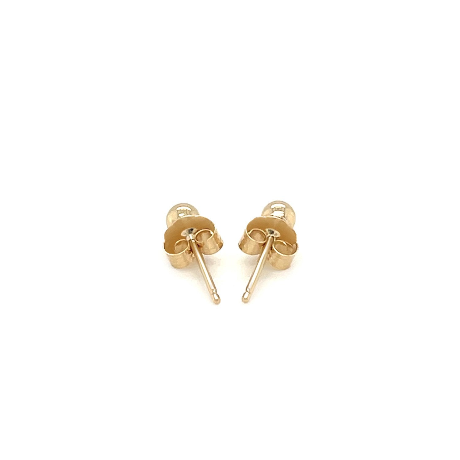 14k Yellow Gold Polished Round Stud Earrings by Bids.com