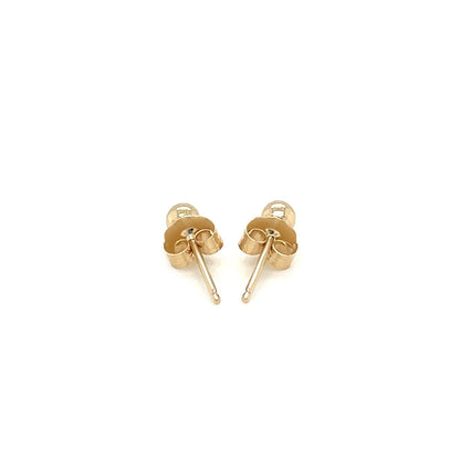 14k Yellow Gold Polished Round Stud Earrings by Bids.com
