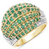 2.16 Carat Genuine Zambian Emerald and White Topaz .925 Sterling Silver Ring by Bids.com