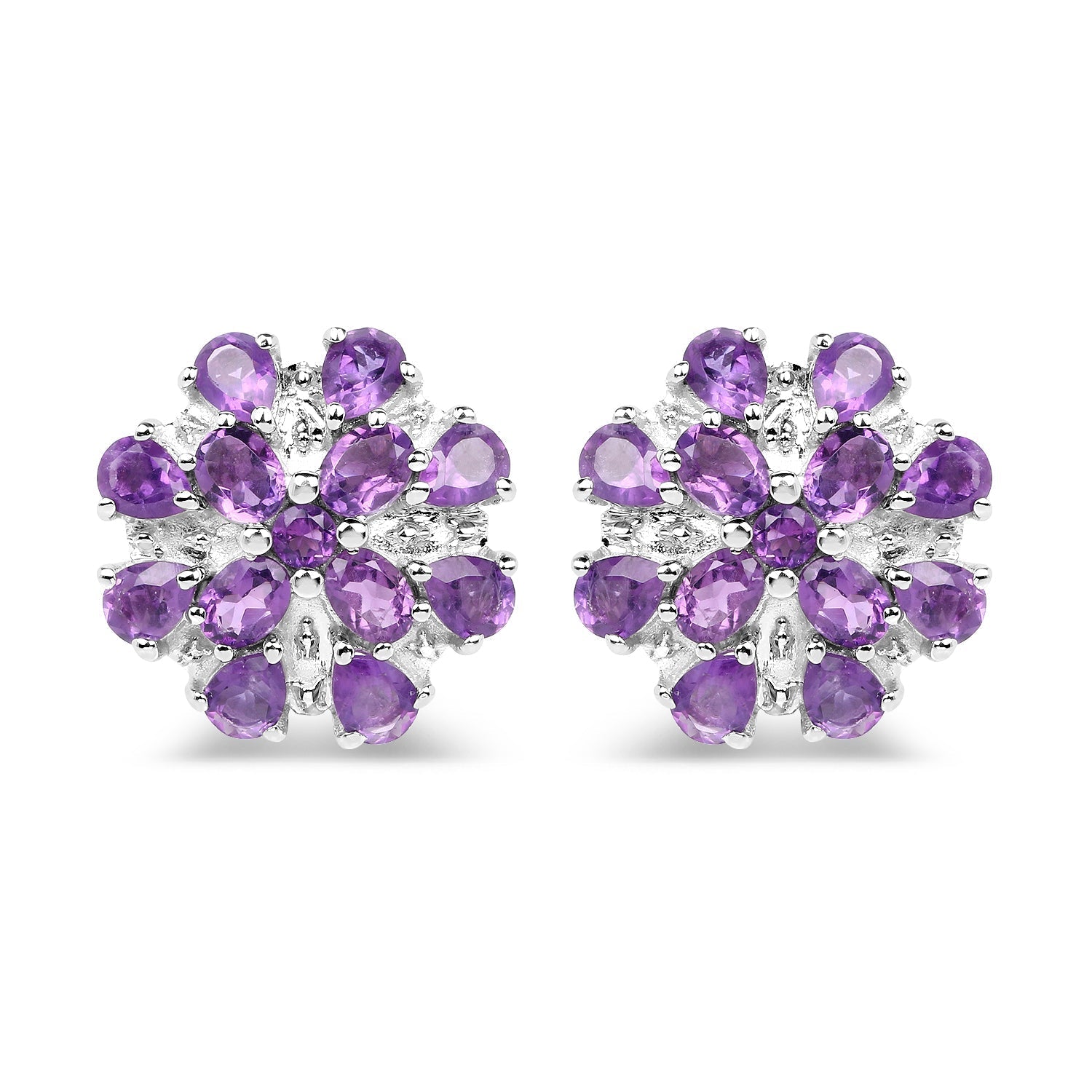 3.80 Carat Genuine Amethyst .925 Sterling Silver Earrings  DestGlow