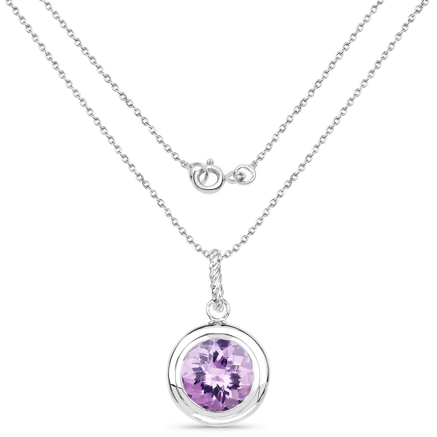 8.00 Carat Genuine Amethyst .925 Sterling Silver Pendant by Bids.com