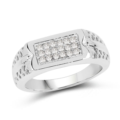 0.27 Carat Genuine White Diamond .925 Sterling Silver Ring by Bids.com