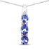 1.11 Carat Genuine Tanzanite and White Diamond .925 Sterling Silver Pendant by Bids.com