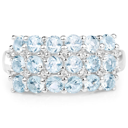 2.29 Carat Genuine Blue Topaz &amp; White Topaz .925 Sterling Silver Ring by Bids.com