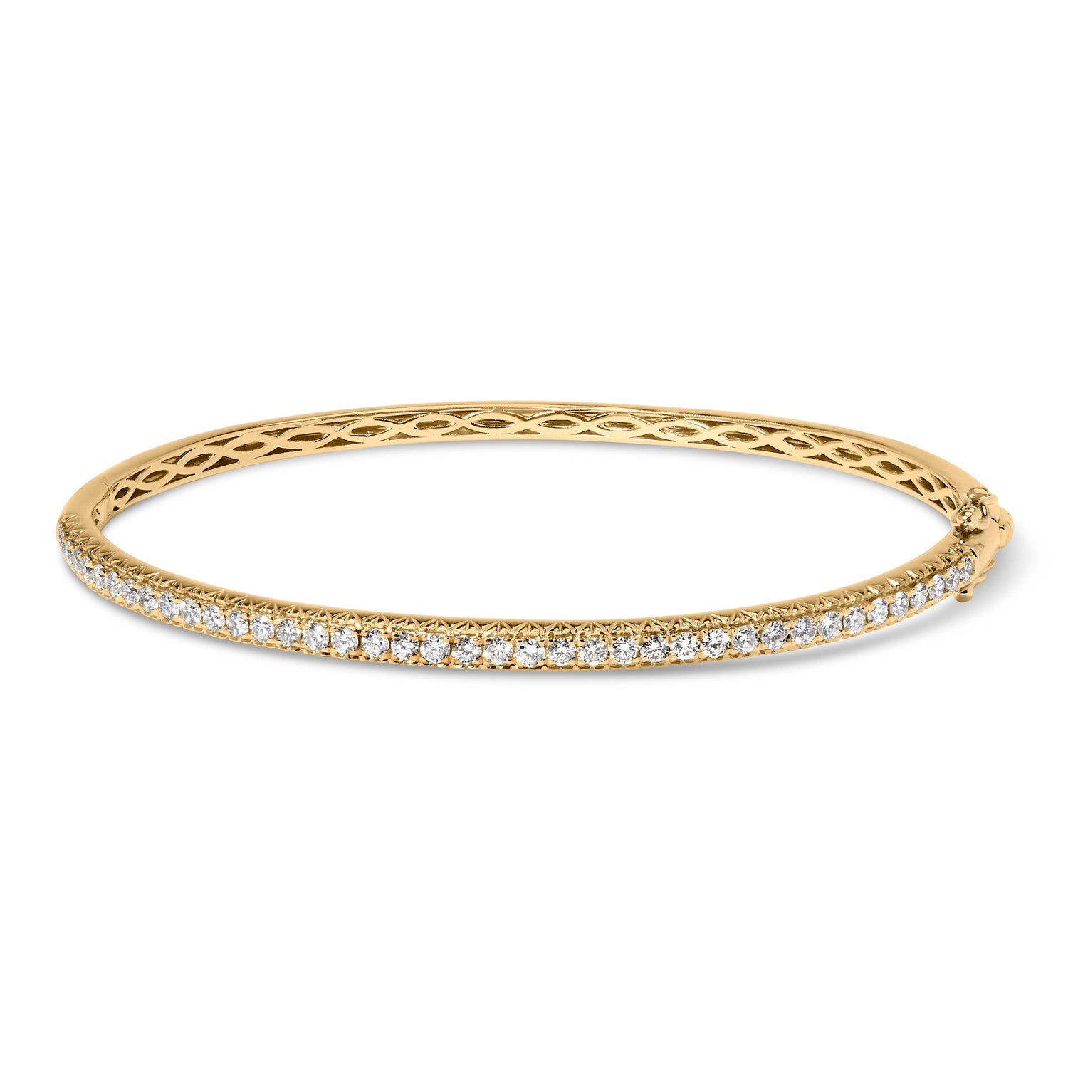 14K Rose Gold 1.00 Cttw Half Eternity Diamond Bangle Bracelet (G-H Color, SI2-I1 Clarity) - 7" Inches by Bids.com