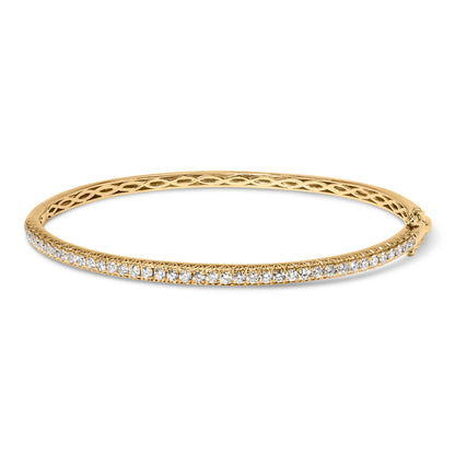 14K Rose Gold 1.00 Cttw Half Eternity Diamond Bangle Bracelet (G-H Color, SI2-I1 Clarity) - 7" Inches by Bids.com