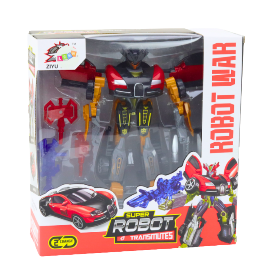 Super Robot War Transforming Car Action Figure (Red/Black) by Farmacias Savia