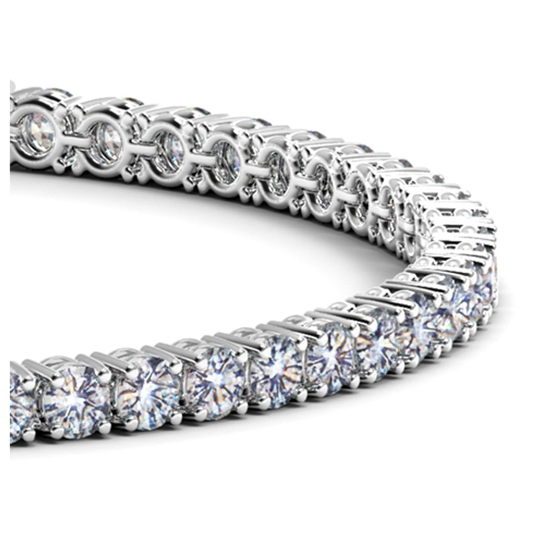 Lab Grown Round Diamond Tennis Bracelet in 14k White Gold (6 cctw F/G VS2/SI1) by Bids.com