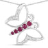 0.62 Carat Genuine Ruby and White Zircon .925 Sterling Silver Necklace  DestGlow
