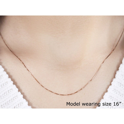 14k Rose Gold Classic Box Chain 0.45mm by Bids.com