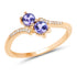 0.51 Carat Genuine Tanzanite and White Diamond 14K Yellow Gold Ring by Bids.com