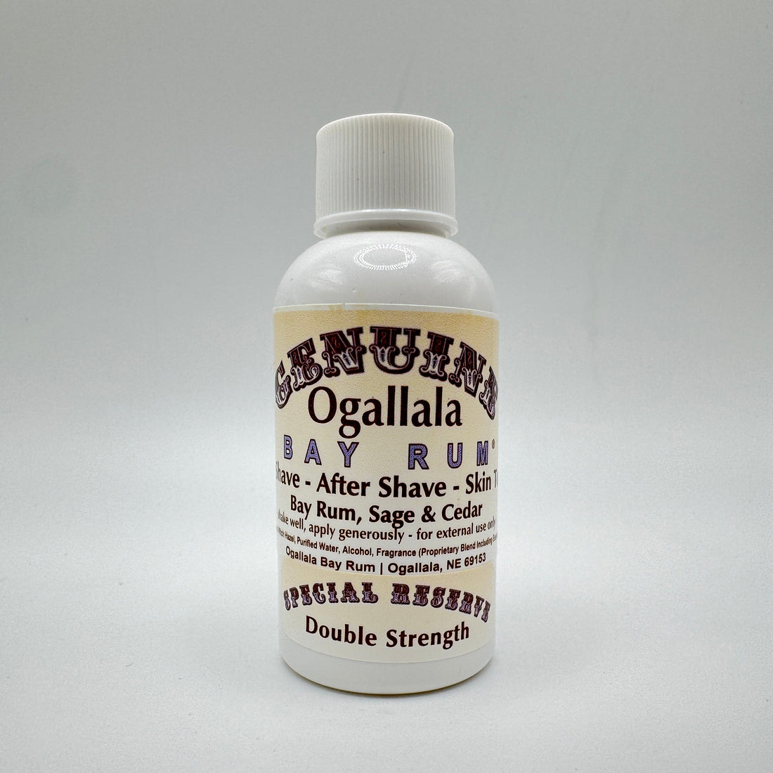Ogallala Bay Rum, Sage &amp; Cedar Double Strength Pre Shave - After Shave Splash - Skin Toner 2 Oz by Pasteur Pharmacy