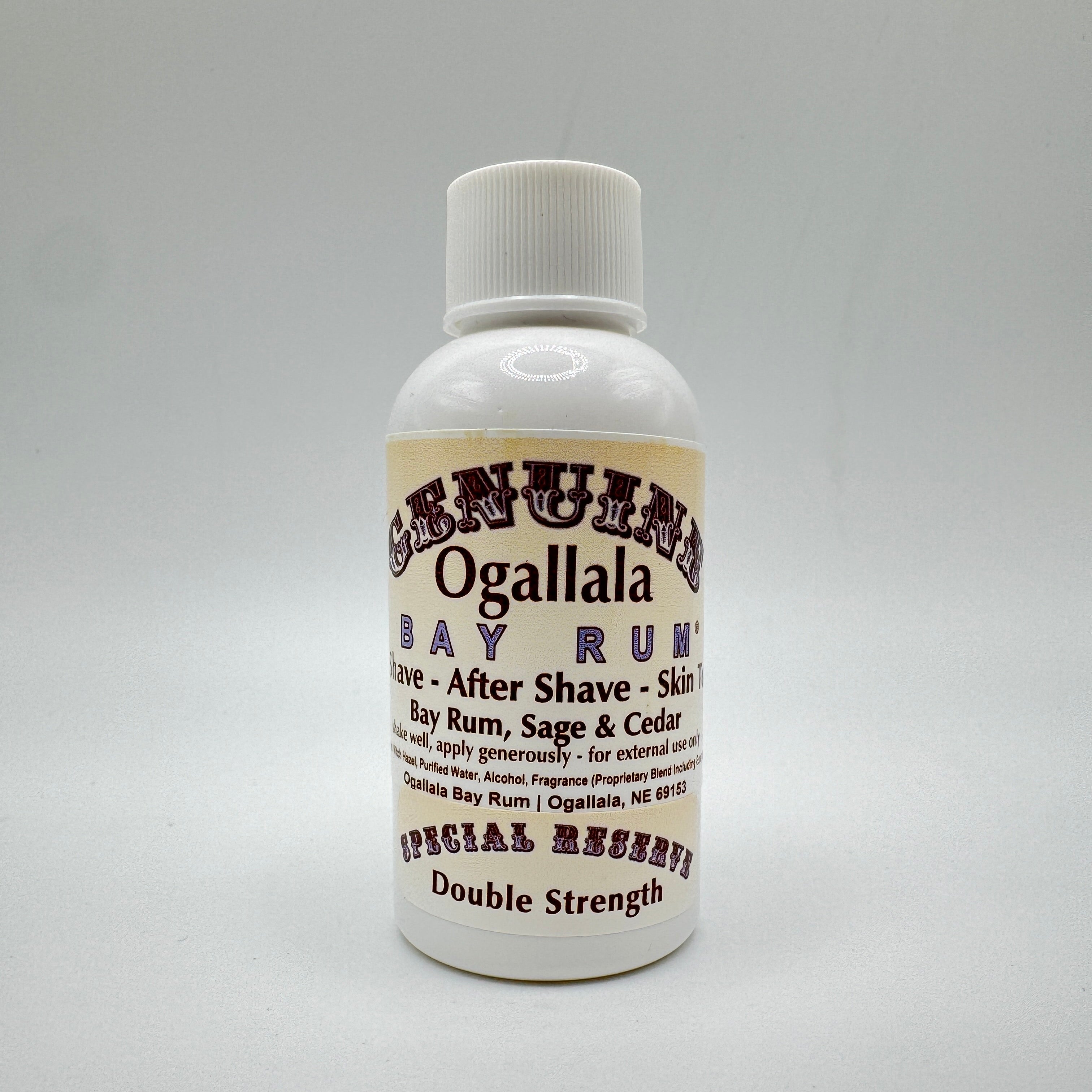 Ogallala Bay Rum, Sage &amp; Cedar Double Strength Pre Shave - After Shave Splash - Skin Toner 2 Oz by Pasteur Pharmacy