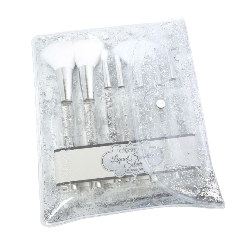 BEAUTY CREATIONS Liquid Sparkle Silver 7 Pc Brush Set - DestGlow