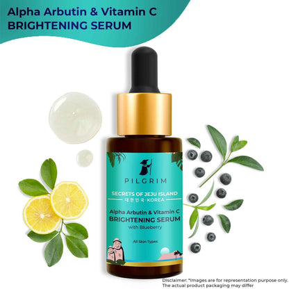 Pilgrim 2% Alpha Arbutin &amp; 3% Vitamin C Brightening Face Serum For Glowing Skin - Korean Skin Care