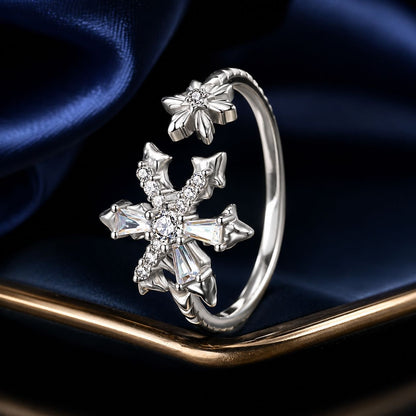 925 Sterling Silver Ring with White Gold Plating and CZ for Women  DestGlow