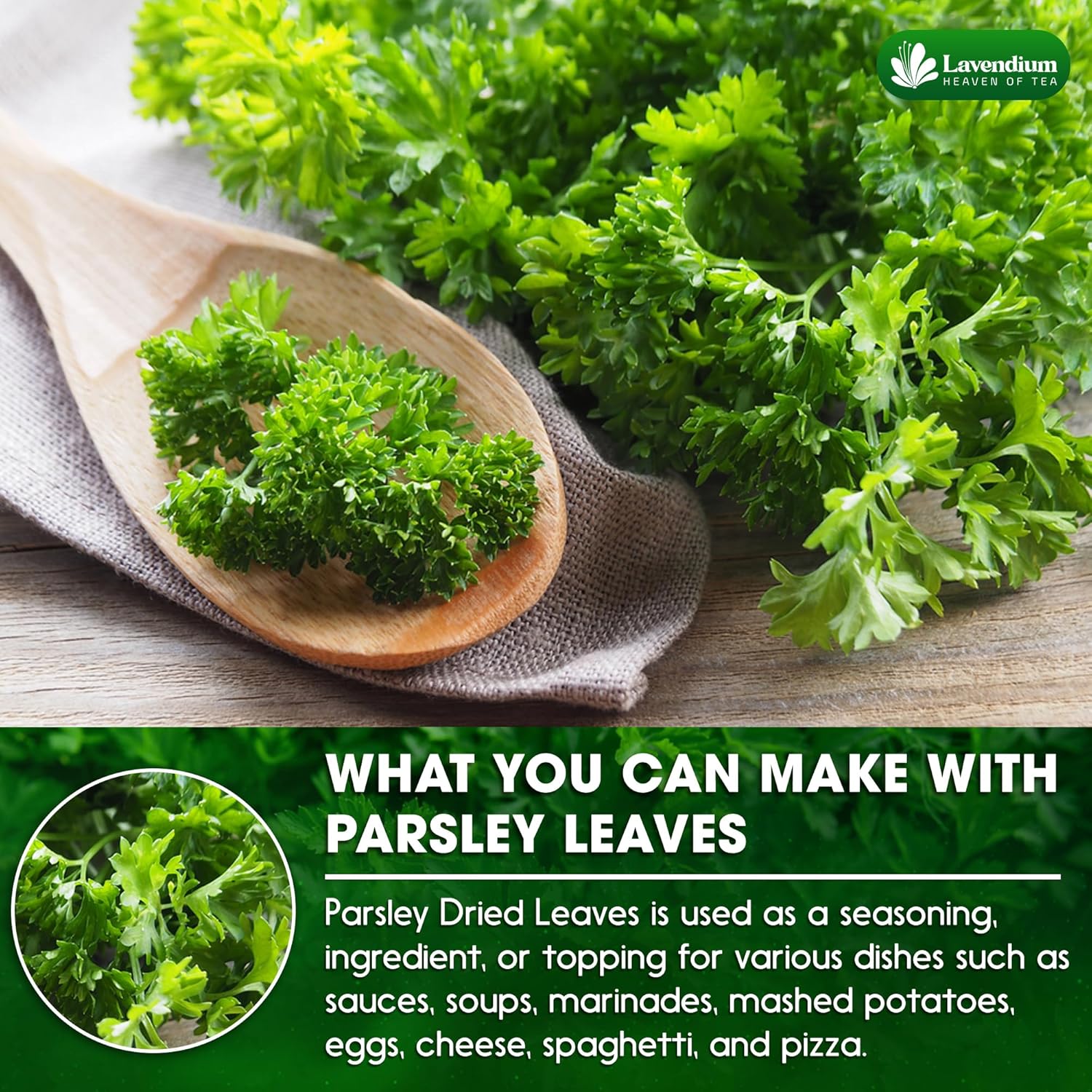 Premium Dried Parsley Leaves – 100% Pure, Non-GMO, Gluten-Free, Vegan – Aromatic Culinary Herb for Cooking, Garnish, and Seasoning by FreshDrinkUS - Natural and Premium Herbal Tea