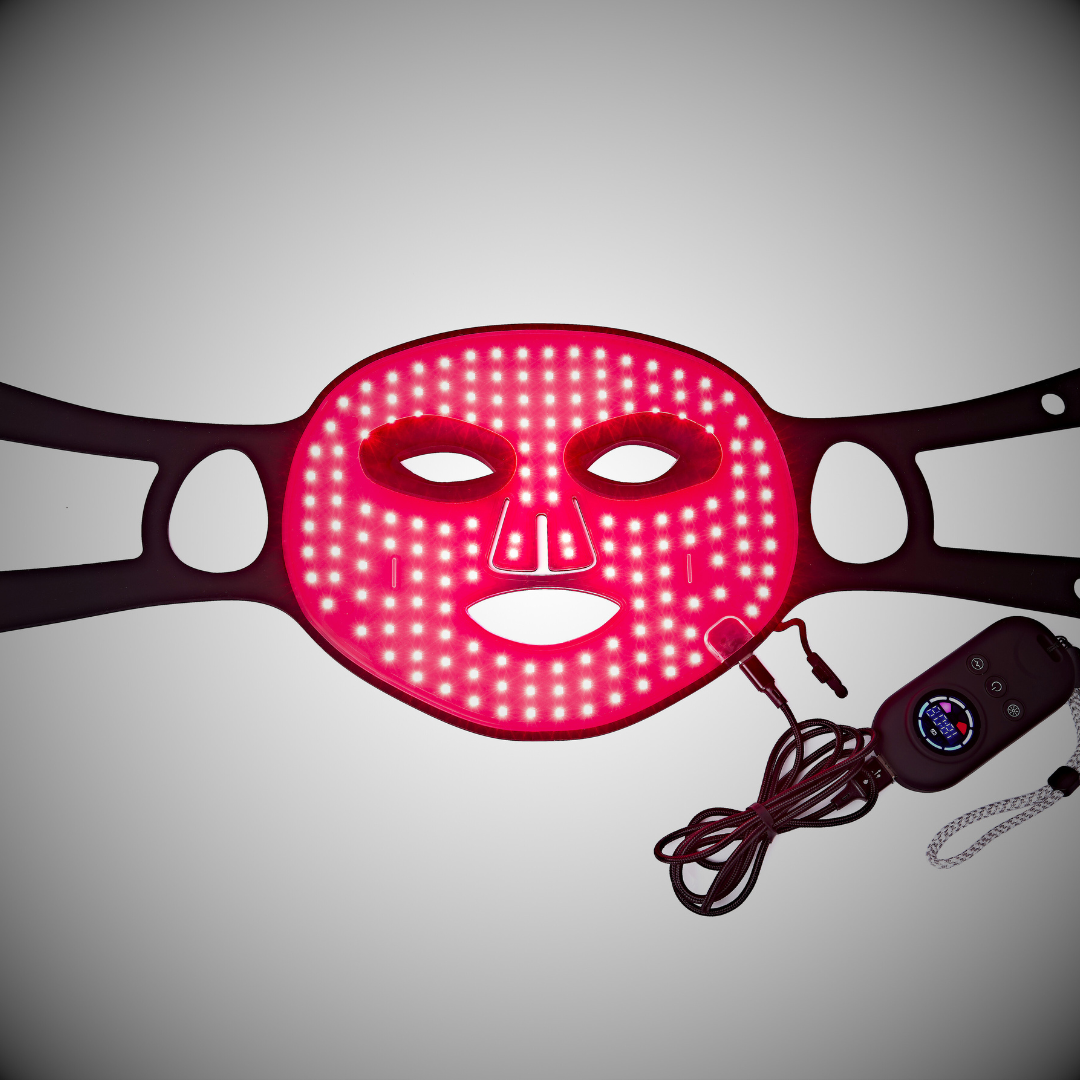 Eco Face proCLEAR LED Mask Jet Black - Red &amp; Near Infrared Light Therapy for Anti-Aging - DestGlow