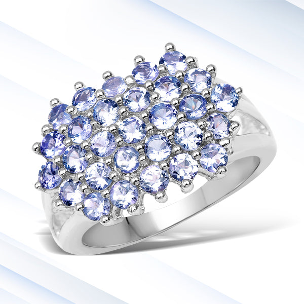 2.03 Carat Genuine Tanzanite .925 Sterling Silver Ring by Bids.com