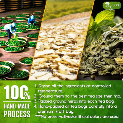 Premium Moringa Ginger Peppermint Herbal Tea by FreshDrinkUS - Natural and Premium Herbal Tea