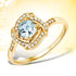 0.46 Carat Genuine Aquamarine and White Diamond 14K Yellow Gold Ring by Bids.com