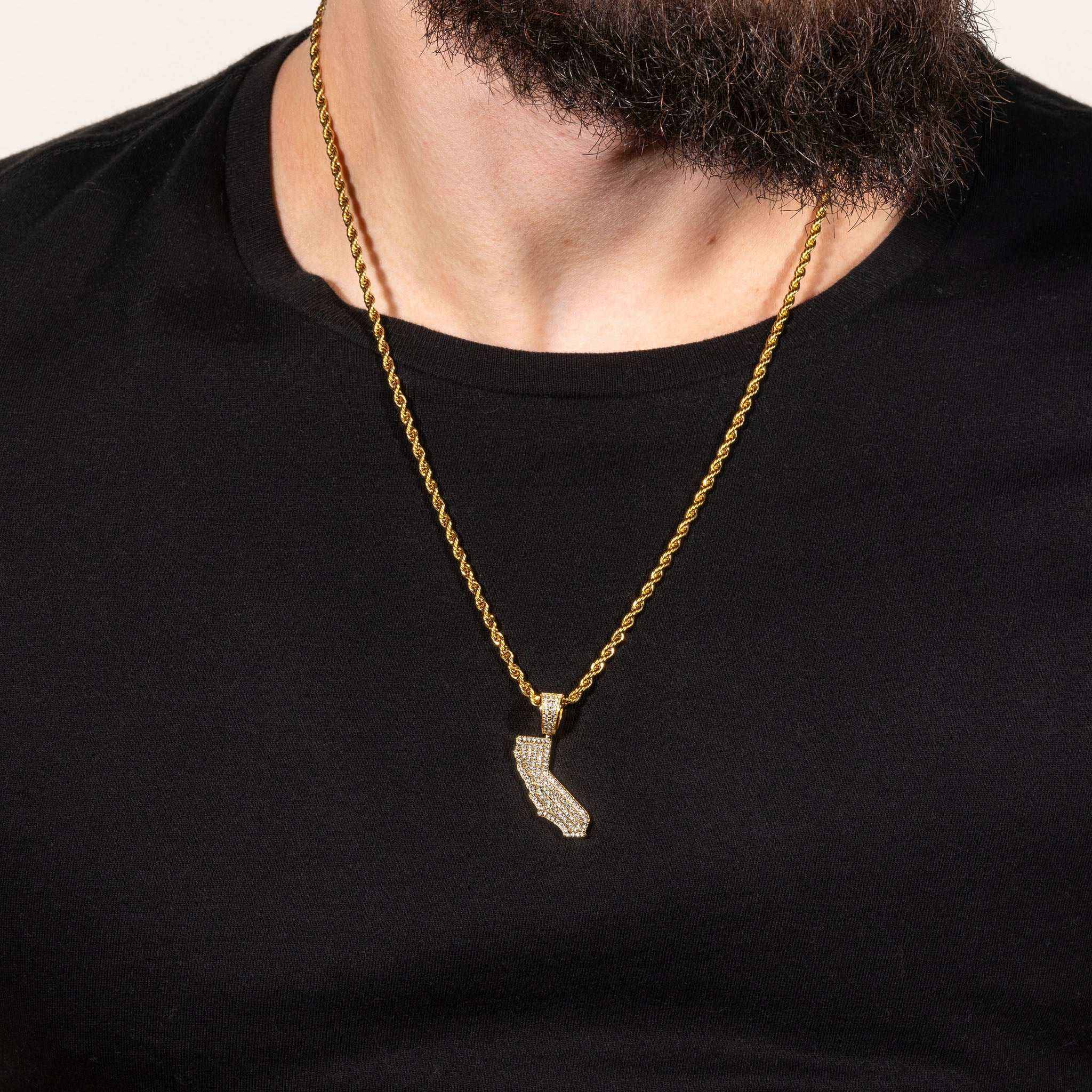 California State Pendant 925 Sterling Silver