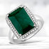 5.72 Carat Dyed Emerald and White Diamond .925 Sterling Silver Ring by Bids.com