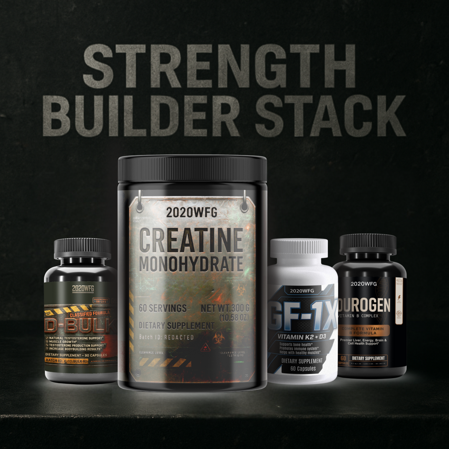 Strength Builder Stack – Powerlifting &amp; Muscle Performance Supplement Cycle