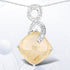 8.81 Carat Genuine Golden Rutile and White Diamond .925 Sterling Silver Pendant  DestGlow