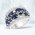 3.61 Carat Genuine Blue Sapphire and White Zircon .925 Sterling Silver Ring by Bids.com