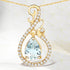 0.76 Carat Genuine Aquamarine and White Diamond 14K Yellow Gold Pendant by Bids.com