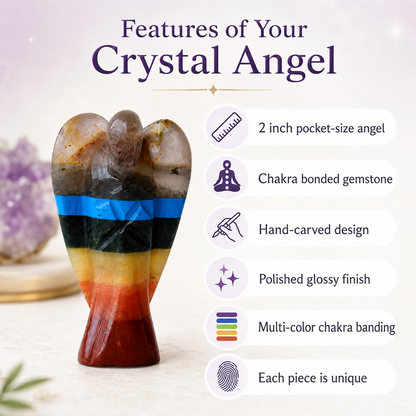 Bonded Chakra Crystal Angel Pocket Guardian  DestGlow