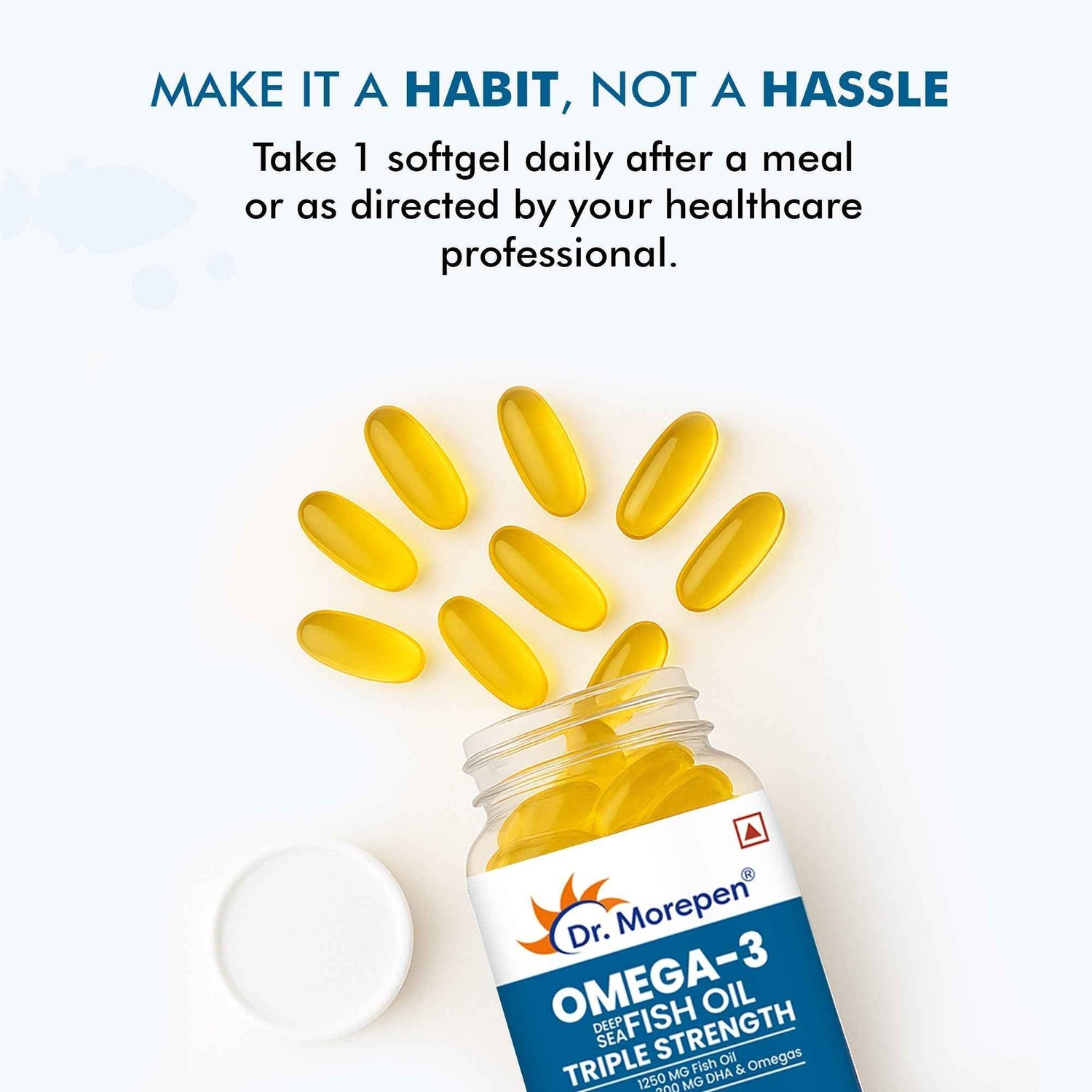 Dr Morpen Omega-3 1250Mg Deep Sea Fish Oil Triple Strength Softgel Capsules